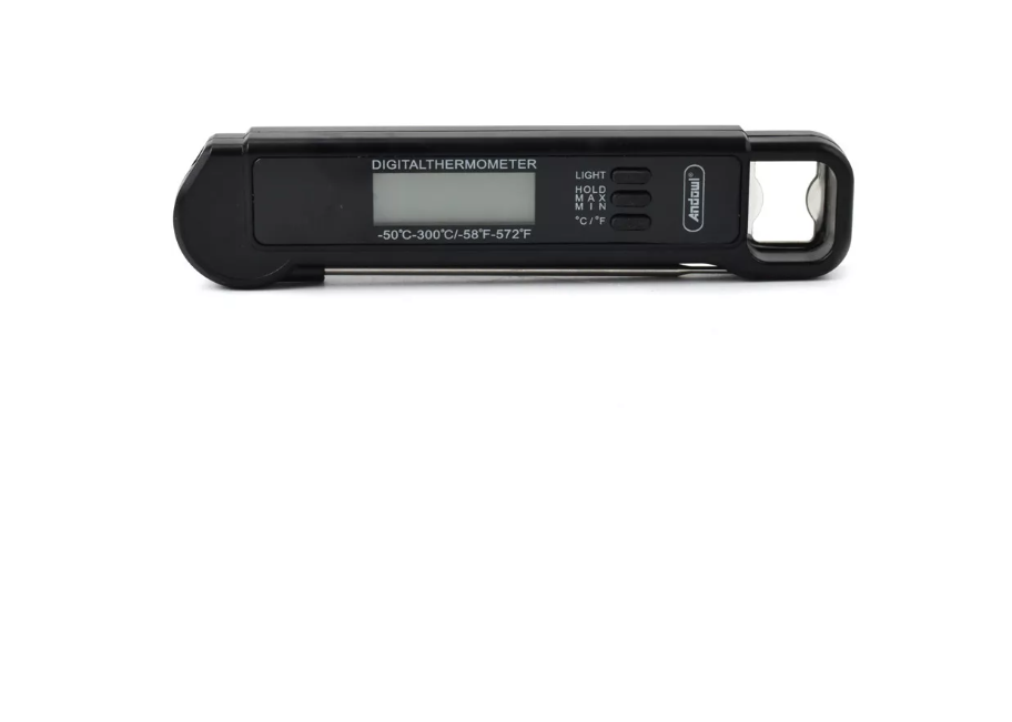 Termometro Digitale Alimentare – Sonda in Acciaio Inox Retrattile, Conversione °C/°F, Display Ampio