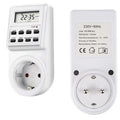 Presa timer programmabile con display LCD e presa rotonda, bianca