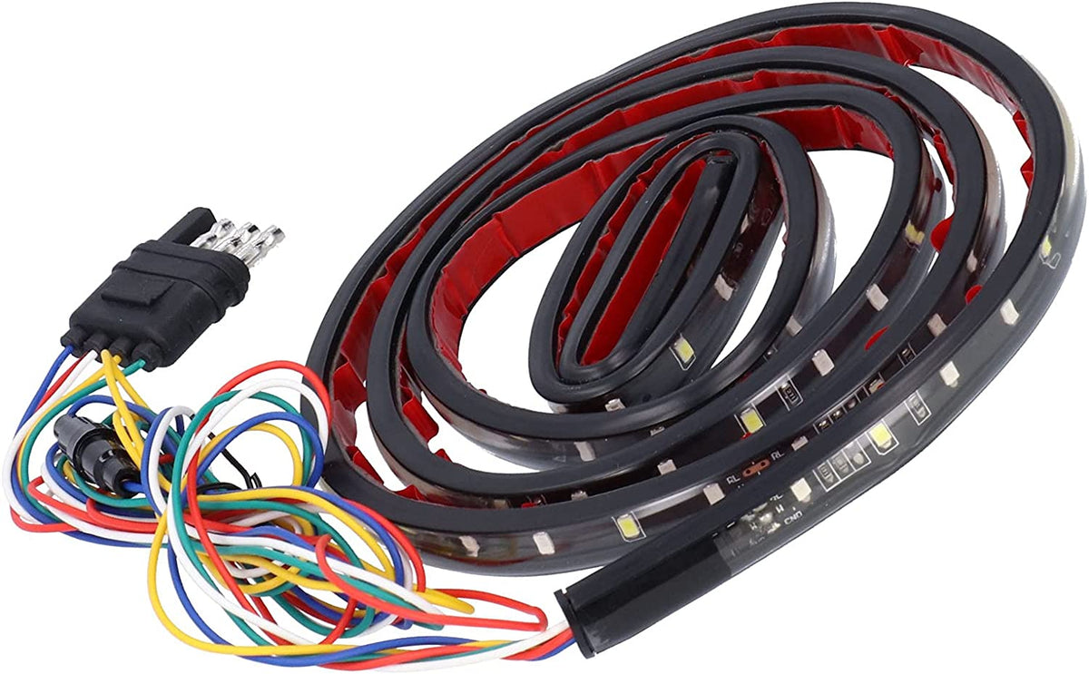 Striscia LED adesiva nera con circuiti luminosi e connettore cablato