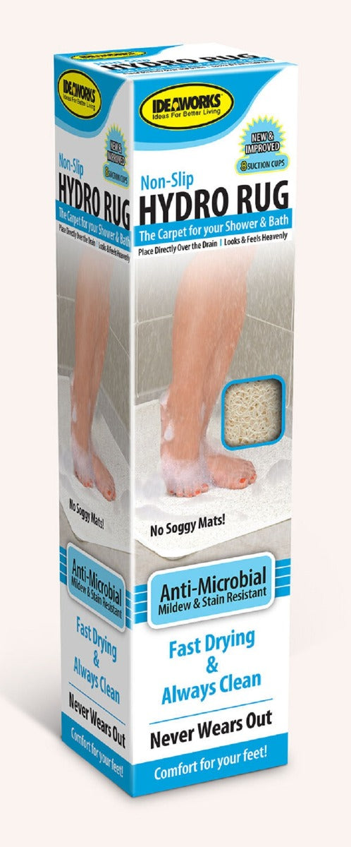 Scatola tappetino doccia antiscivolo bianco, confezione con illustrazione