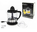 Spremiagrumi elettrico con brocca trasparente e base nera, cono spremiagrumi