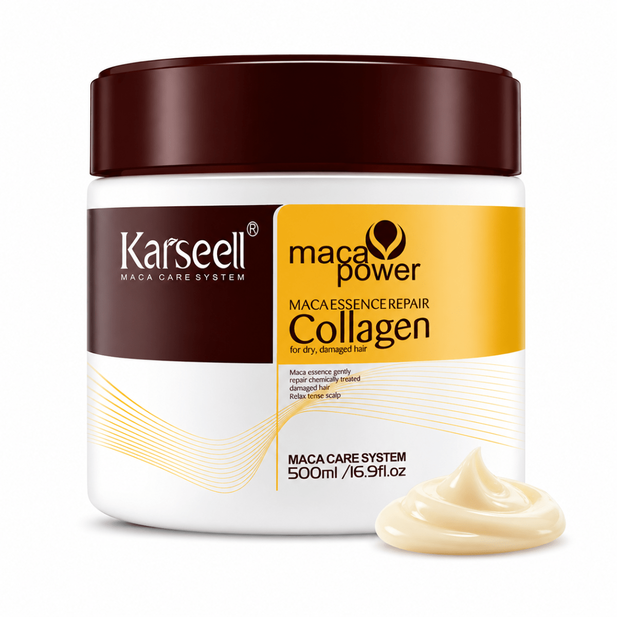 Karseell Maca Care System Maschera Capelli 500ml – Collagene, Olio di Argan, Cocco, Avocado e Cheratina – Trattamento Ristrutturante Idratante Anticrespo Professionale - | Prendilo Subito