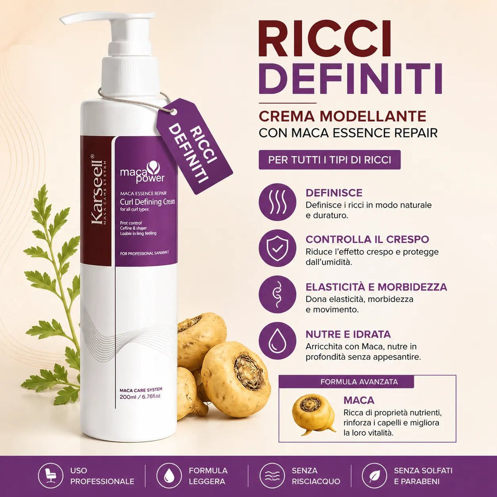 Karseell Maca Power Curling Perfection Defining Cream 200ml – Crema Definizione Ricci Anti Crespo con Maca, Cheratina e Olio di Argan - | Prendilo Subito
