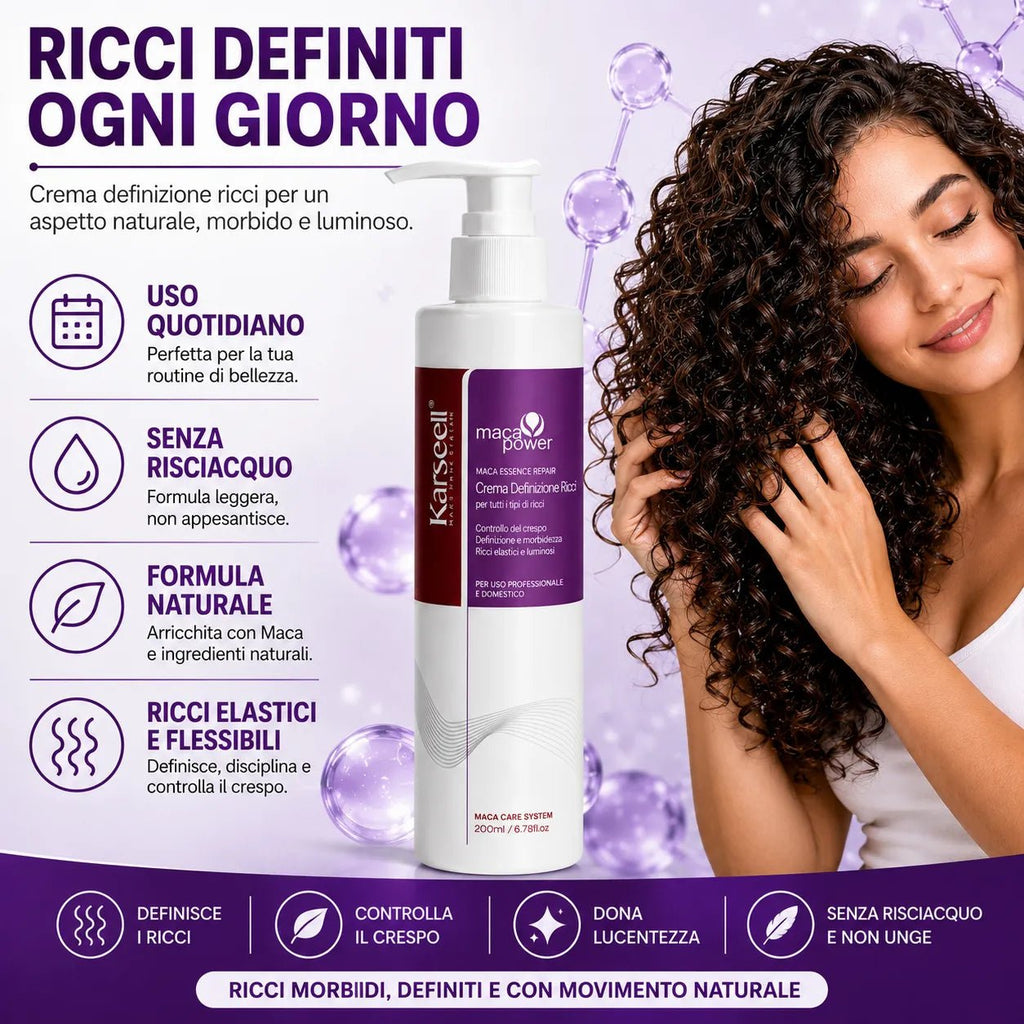 Karseell Maca Power Curling Perfection Defining Cream 200ml – Crema Definizione Ricci Anti Crespo con Maca, Cheratina e Olio di Argan - | Prendilo Subito
