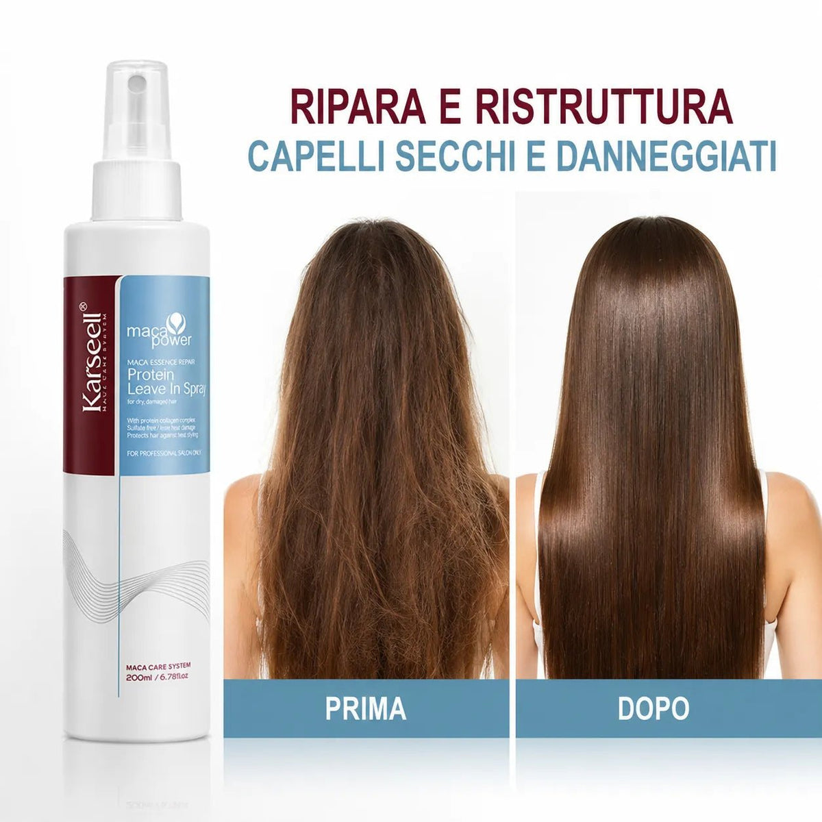 Karseell Maca Power Protein Leave In Spray 200ml – Trattamento Senza Risciacquo per Capelli Secchi e Danneggiati - | Prendilo Subito