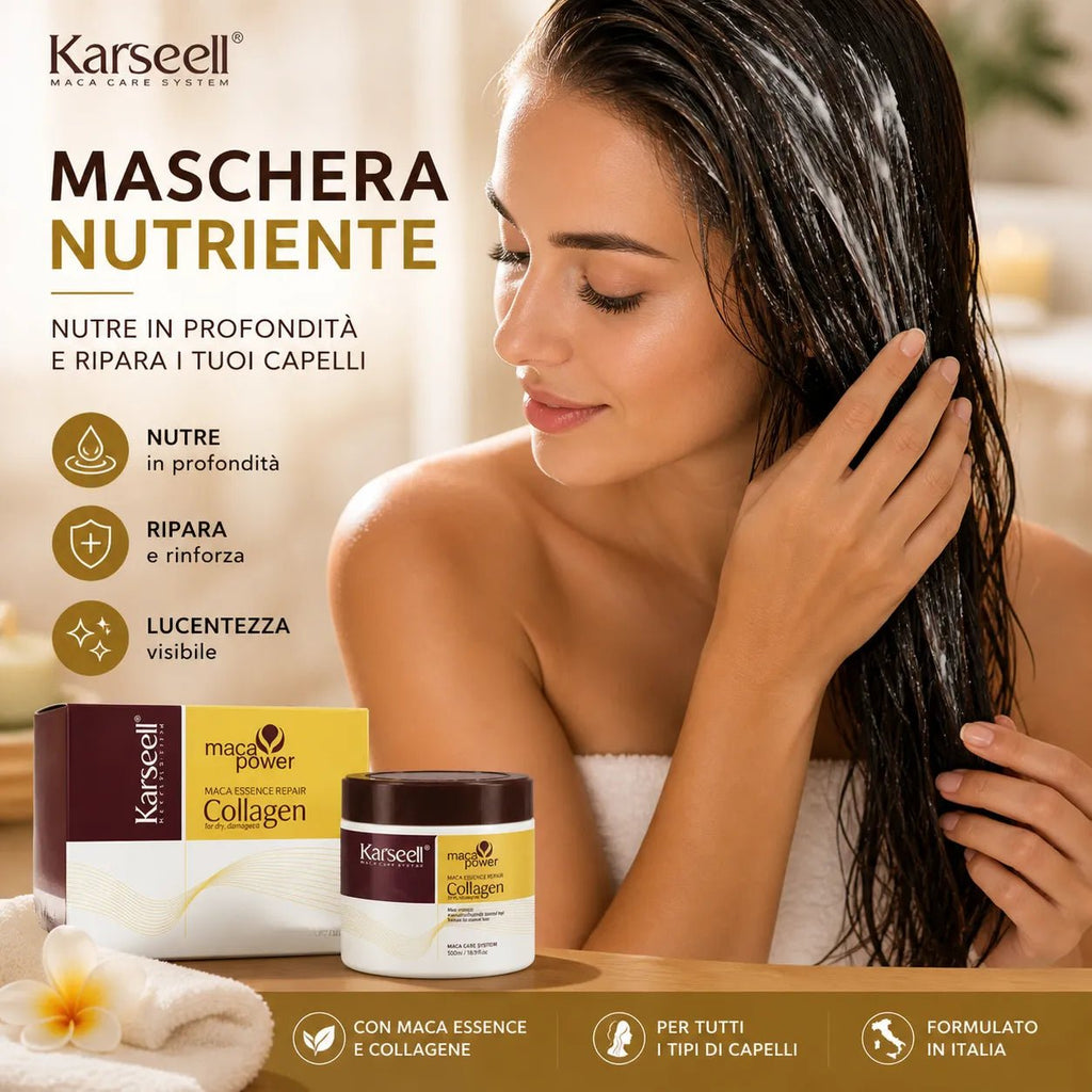 Karseell Maschera Capelli al Collagene 10ml x 24 Pezzi – Trattamento Nutriente con Olio di Argan e Maca – Idratante Riparatore per Capelli Secchi, Danneggiati e Trattati - | Prendilo Subito