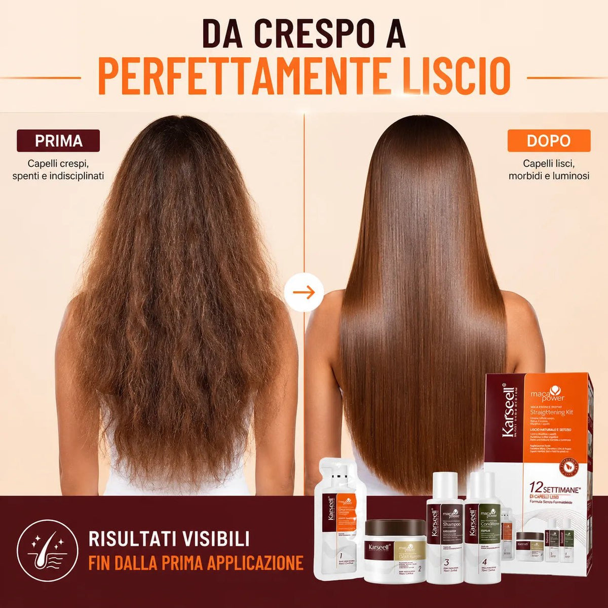 Kit Lisciatura Capelli alla Cheratina Karseell Maca Essence – Effetto Professionale fino a 12 Settimane - | Prendilo Subito