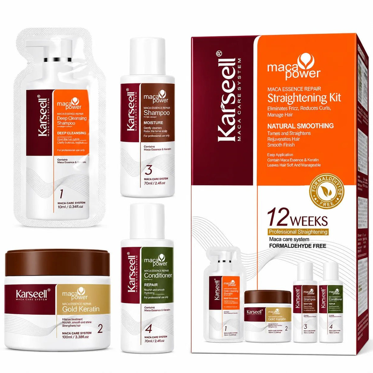 Kit Lisciatura Capelli alla Cheratina Karseell Maca Essence – Effetto Professionale fino a 12 Settimane - | Prendilo Subito