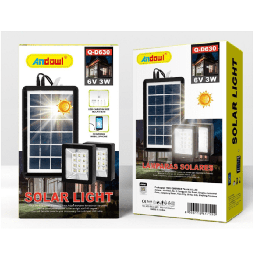 Kit pannello di energia solare doppio Andowl Q-D630 6V 3W 2 in 1 - | Prendilo Subito