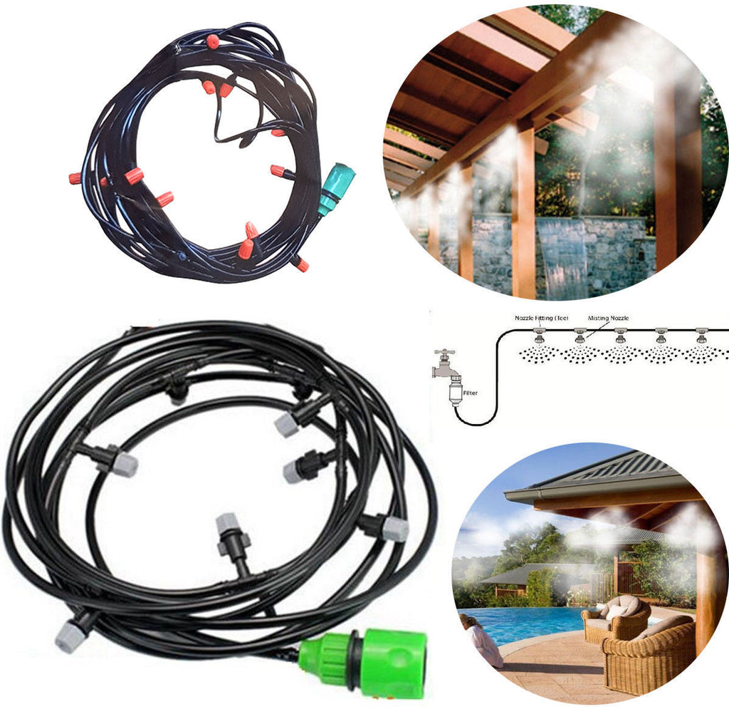 Kit nebulizzatore ad acqua: tubo nero con raccordi e connettore verde