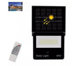 Faretto solare LED nero con pannello integrato, luce bianca e telecomando, IP67