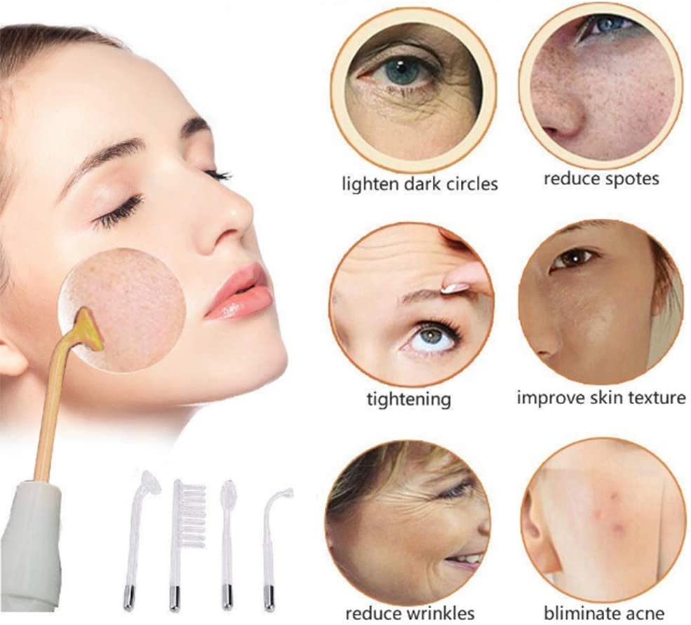 Dispositivo per trattamento viso con puntale e accessori a pettine e goccia