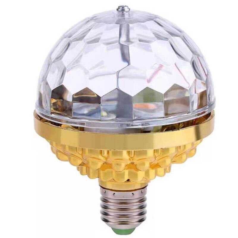 Lampadina LED a sfera magica trasparente, base oro, attacco filettato