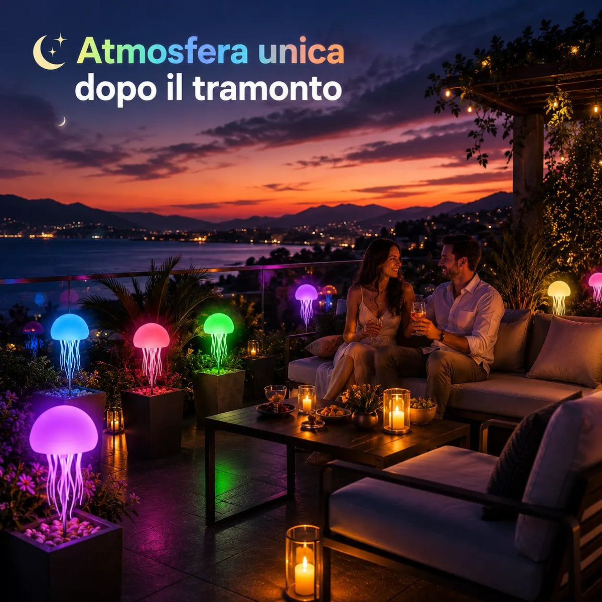 Lampada Medusa LED RGB Ricaricabile con Sensore Sonoro – Luce Innovativa Notturna Atmosfera Oceanica - | Prendilo Subito