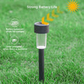 Lampada LED solare da giardino con paletto nero e pannello solare sulla sommità