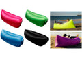 Sacco divano gonfiabile da spiaggia in vari colori: rosa, verde, blu, nero.