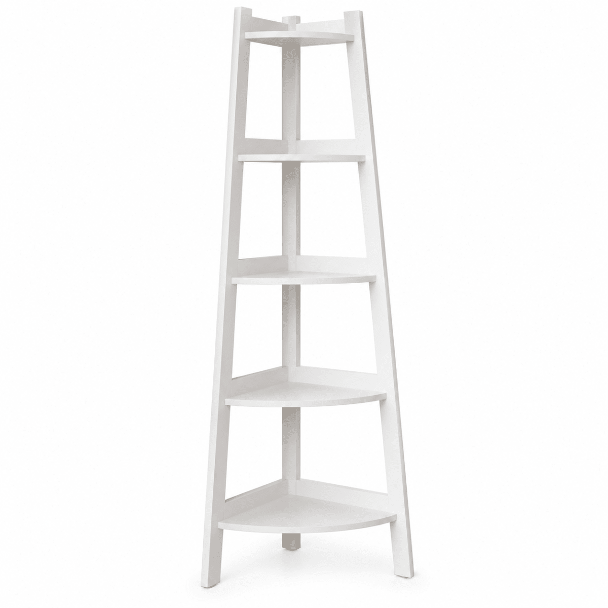 Libreria Angolare Salvaspazio a 5 Ripiani 106 cm – Scaffale da Angolo Bianco per Libri, Piante e Arredo Casa/Ufficio - | Prendilo Subito