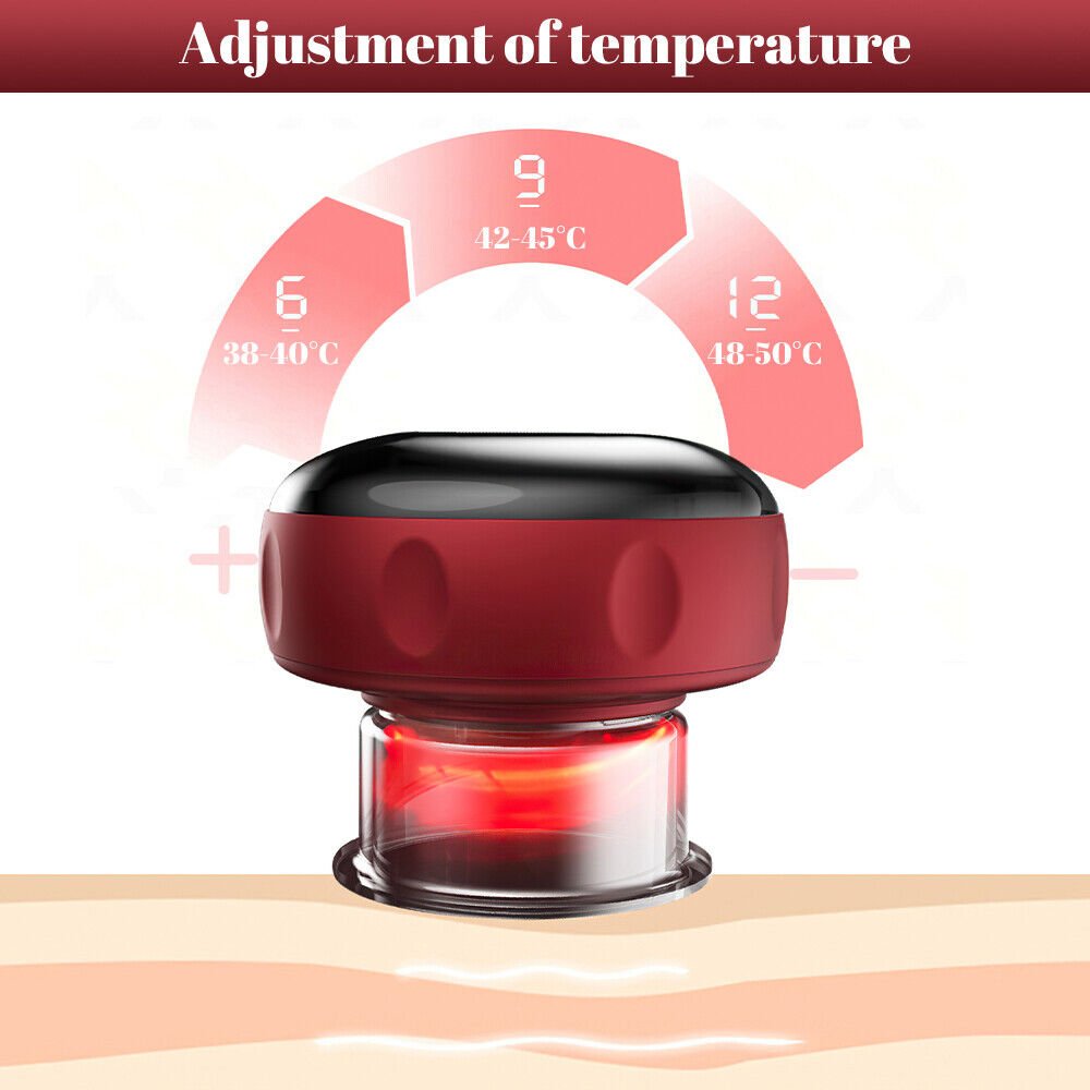 Testa riscaldante rossa del massaggiatore a coppettazione con controllo temperatura