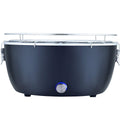 Bistecchiera portatile per BBQ, corpo scuro con manopola blu