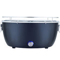 Bistecchiera portatile per BBQ, corpo scuro con manopola blu