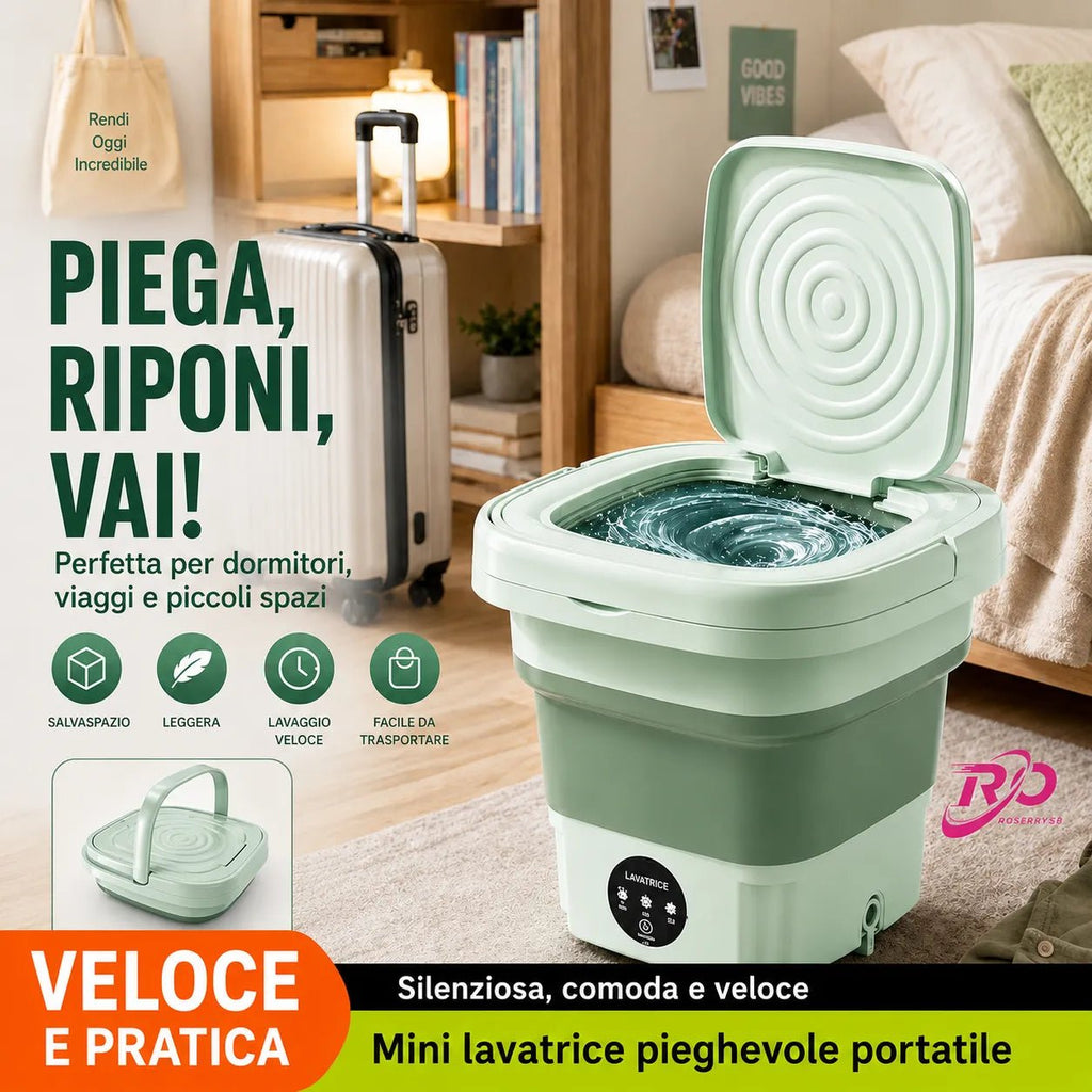 Mini Lavatrice Pieghevole Portatile 11L Multifunzione | Lavatrice Compatta da Campeggio e Viaggio | Cestello di Scarico Incluso - | Prendilo Subito