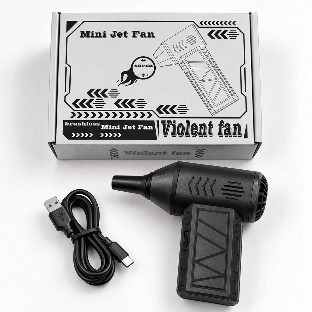 Mini Turbo Soffiatore Elettrico Portatile Ricaricabile USB Brushless Jet Fan ad Aria Compressa con Bocchetta – Pulizia PC, Tastiere, Auto e Polvere - | Prendilo Subito
