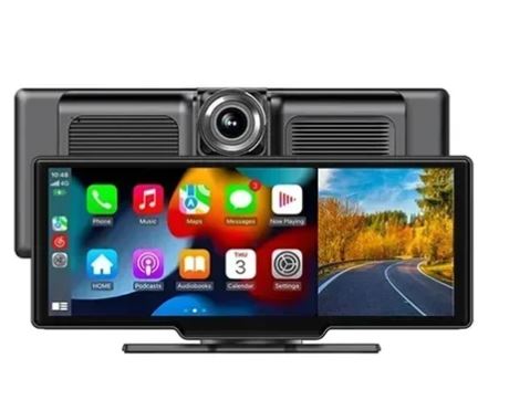 Monitor per cruscotto auto nero 10,5" con telecamera e schermo