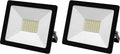 Proiettori LED da esterni neri con staffa regolabile e griglia LED visibile