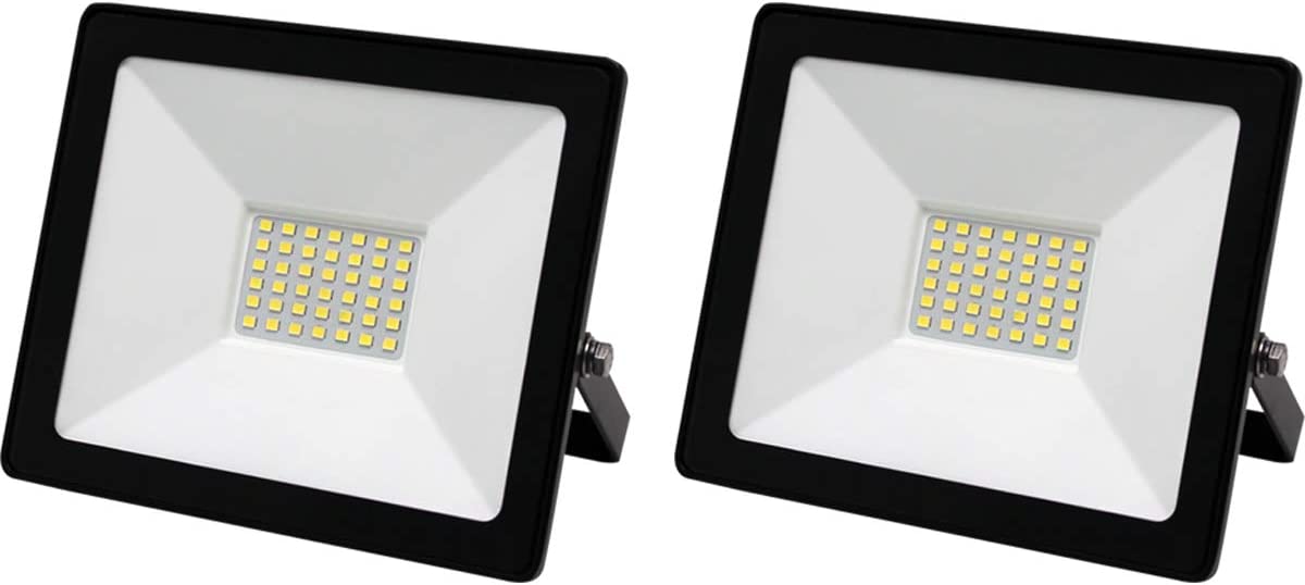Proiettori LED da esterni neri con staffa regolabile e griglia LED visibile