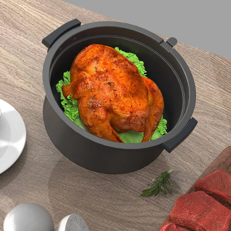Friggitrice ad aria con pollo arrosto nel cestello