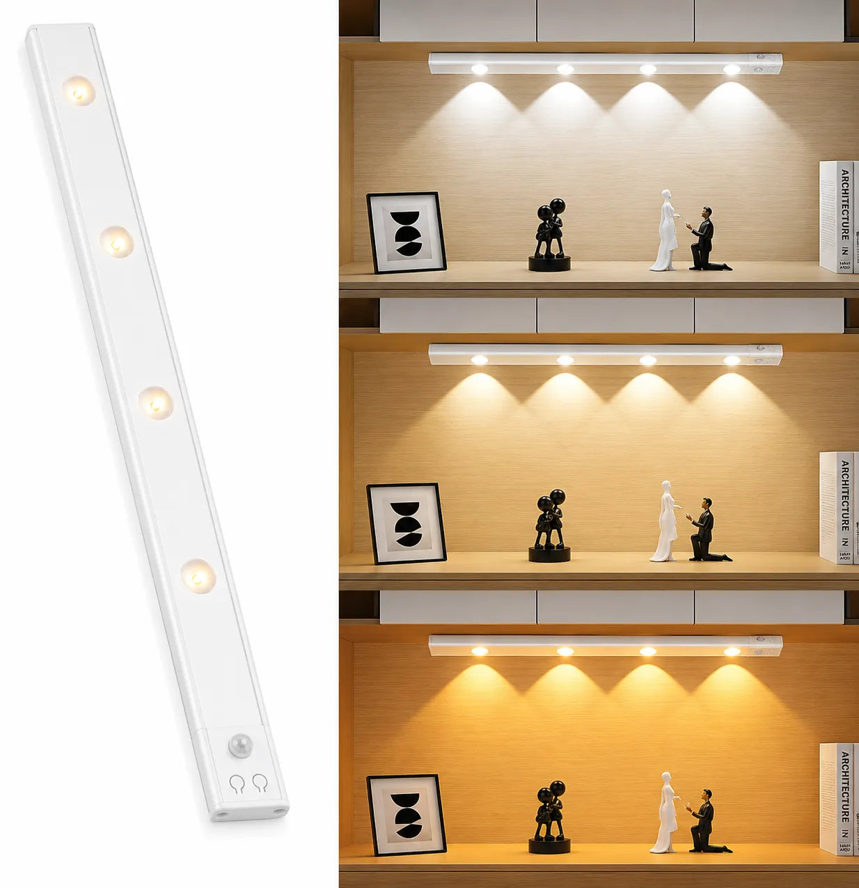 Luce LED Sottopensile 60 cm Ricaricabile con Sensore di Movimento