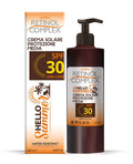 Crema solare con retinolo in flacone scuro con erogatore nero, SPF 30