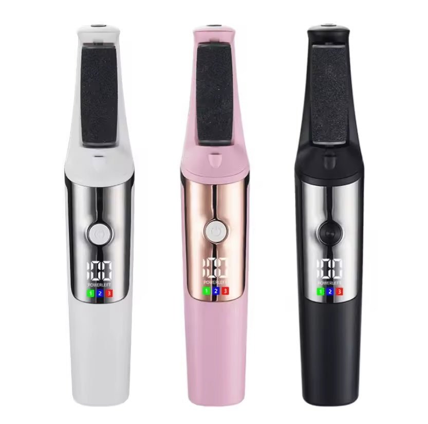 Pedicure Elettrico Professionale per Piedi – Lima Elettrica per Calli e Talloni – Rimuovi Pelle Morta – 3 Rulli Abrasivi – Display LED – Luce LED – Ricarica USB - | Prendilo Subito