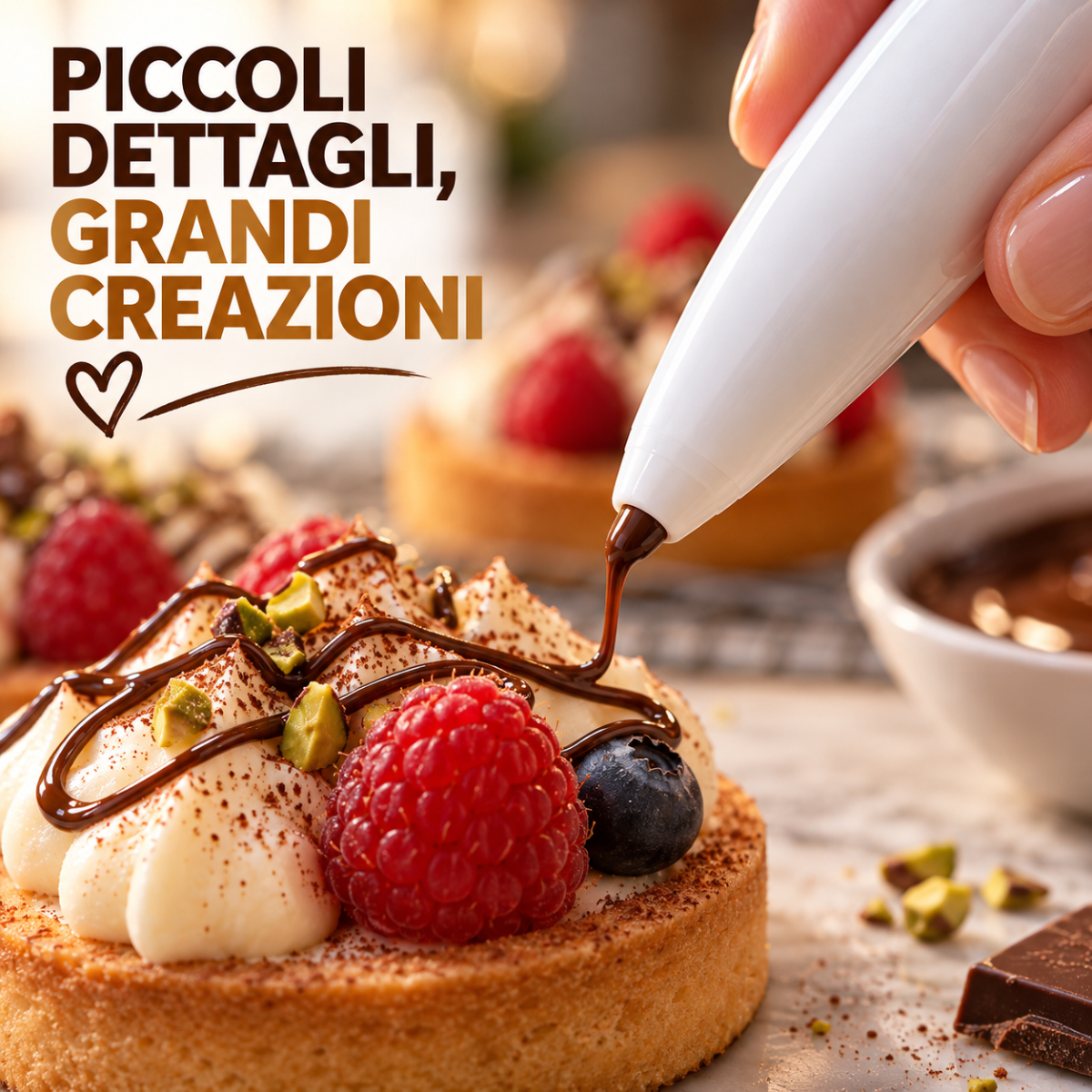 Penna Decorativa Alimentare per Caffè, Cappuccino, Latte e Dolci, Dosatore per Disegni con Cioccolato e Creme, Capacità 3,5 ml – Colori Assortiti - | Prendilo Subito