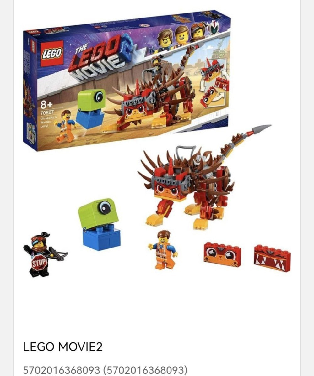 Scatola LEGO Movie 2 70827 con personaggi e parti da costruzione in vista
