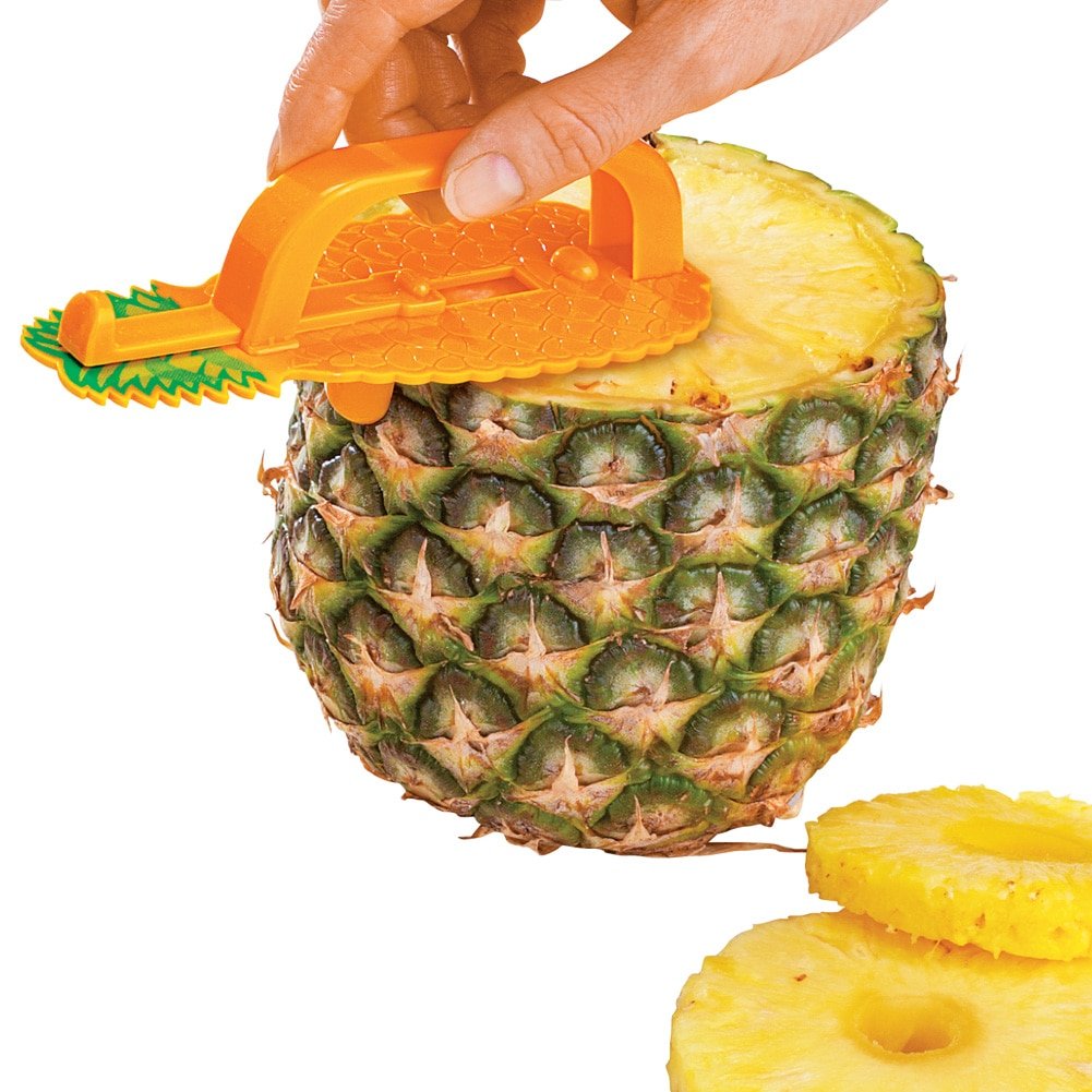 Sbucciatore per ananas arancione con lama seghettata e impugnatura
