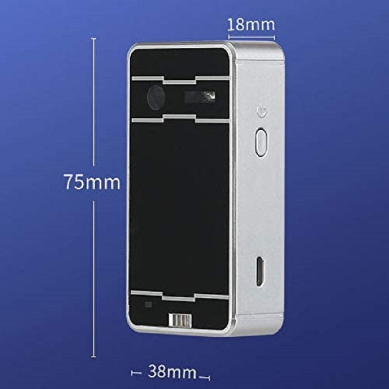 Tastiera laser Bluetooth portatile con dimensioni 75x38x18 mm e tasti proiettati