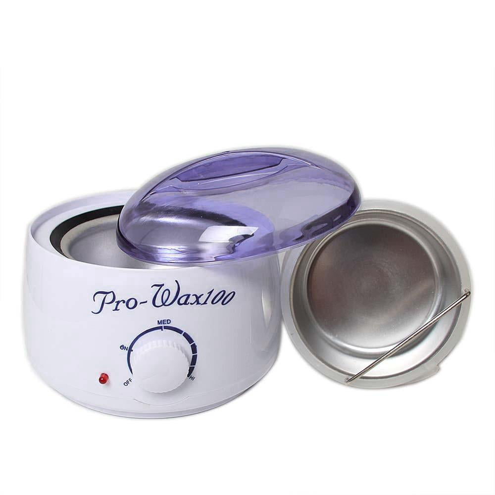 Scaldacera elettrico Pro-Wax100 con coperchio viola, vaschetta metallica e spatola