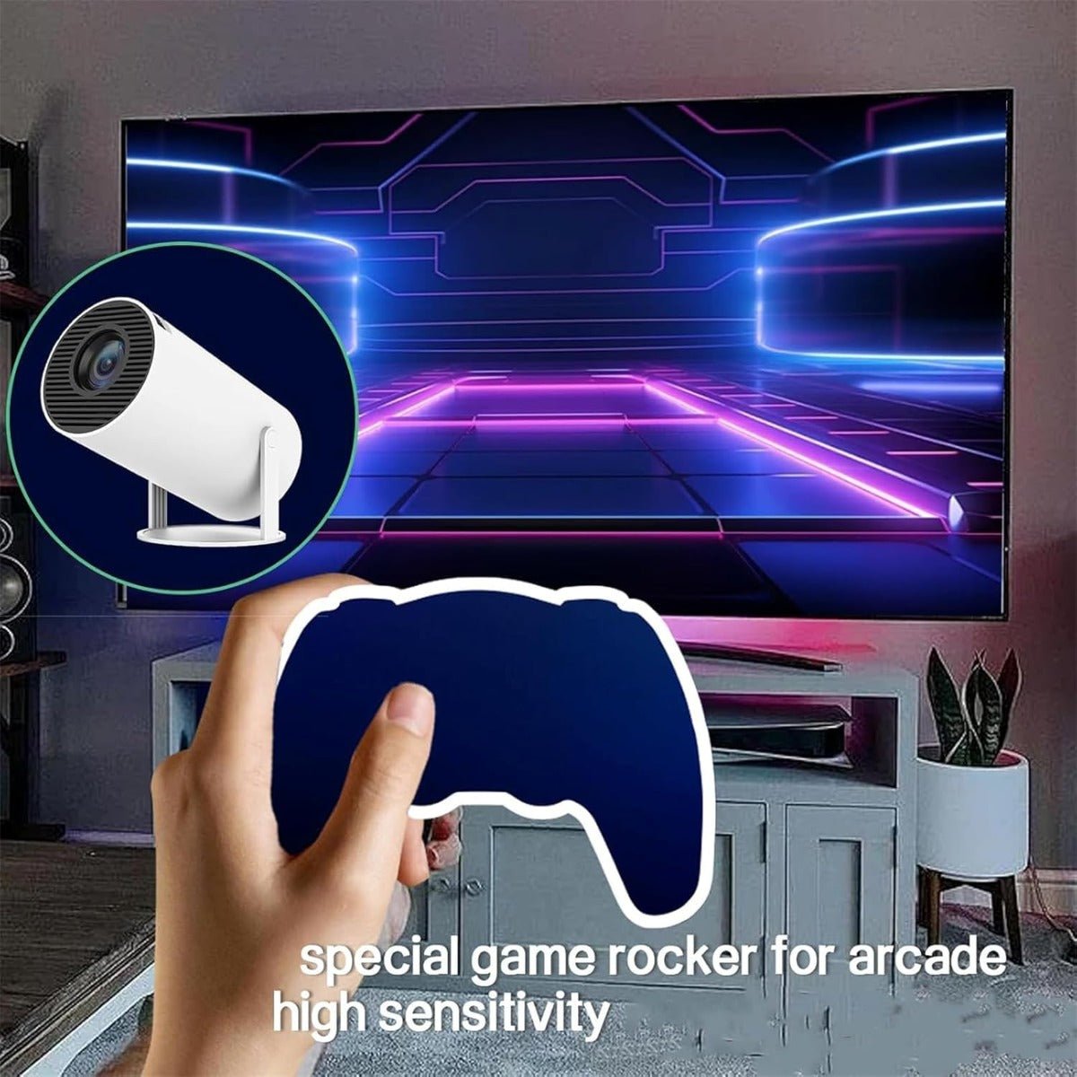 Proiettore Console 2 in 1 – Console Retro Portatile con Proiettore HD 4K, 36.000 Giochi, WiFi, Bluetooth e 2 Controller Wireless - | Prendilo Subito