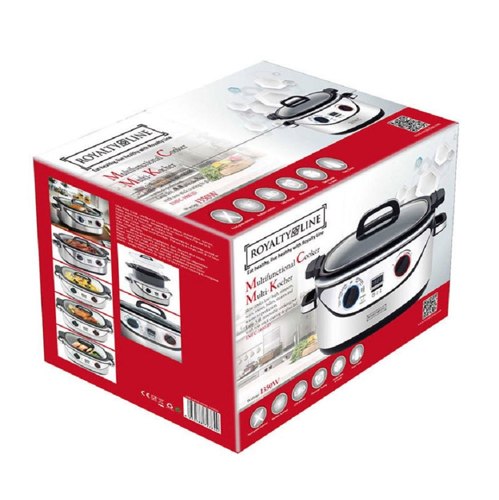 Confezione cucina multifunzione 5 in 1 Royalty Line, scatola rossa e bianca con immagini