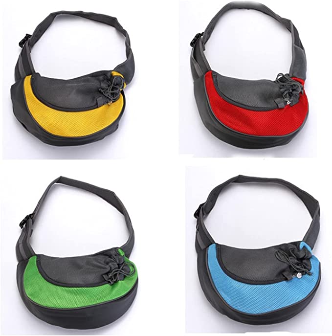Borsa da viaggio per animali a mezzaluna con tracolla e chiusura a cordino