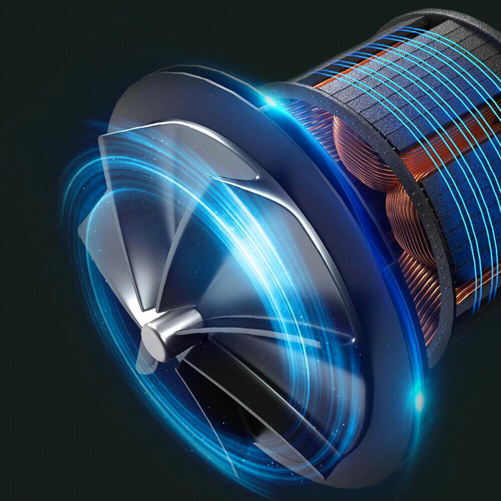 Aspirapolvere portatile con turbina interna e sistema di flusso d’aria evidenziato