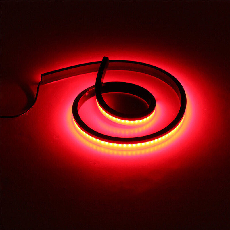 Anelli LED rossi con tubi flessibili, luce calda gialla, set per auto