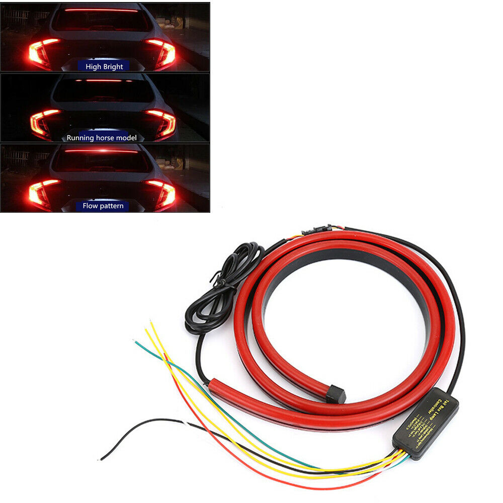 Kit di strisce LED auto rosse per posteriore e fari, modalità alta luminosità