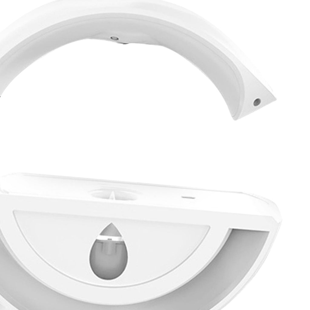 Mini umidificatore a goccia bianco, dettaglio beccuccio e serbatoio