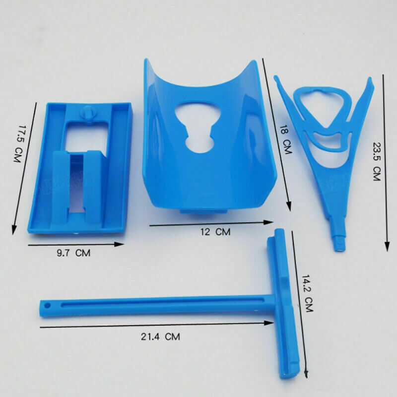 Set di calzascarpe per calze in plastica azzurra: base, asta e supporto