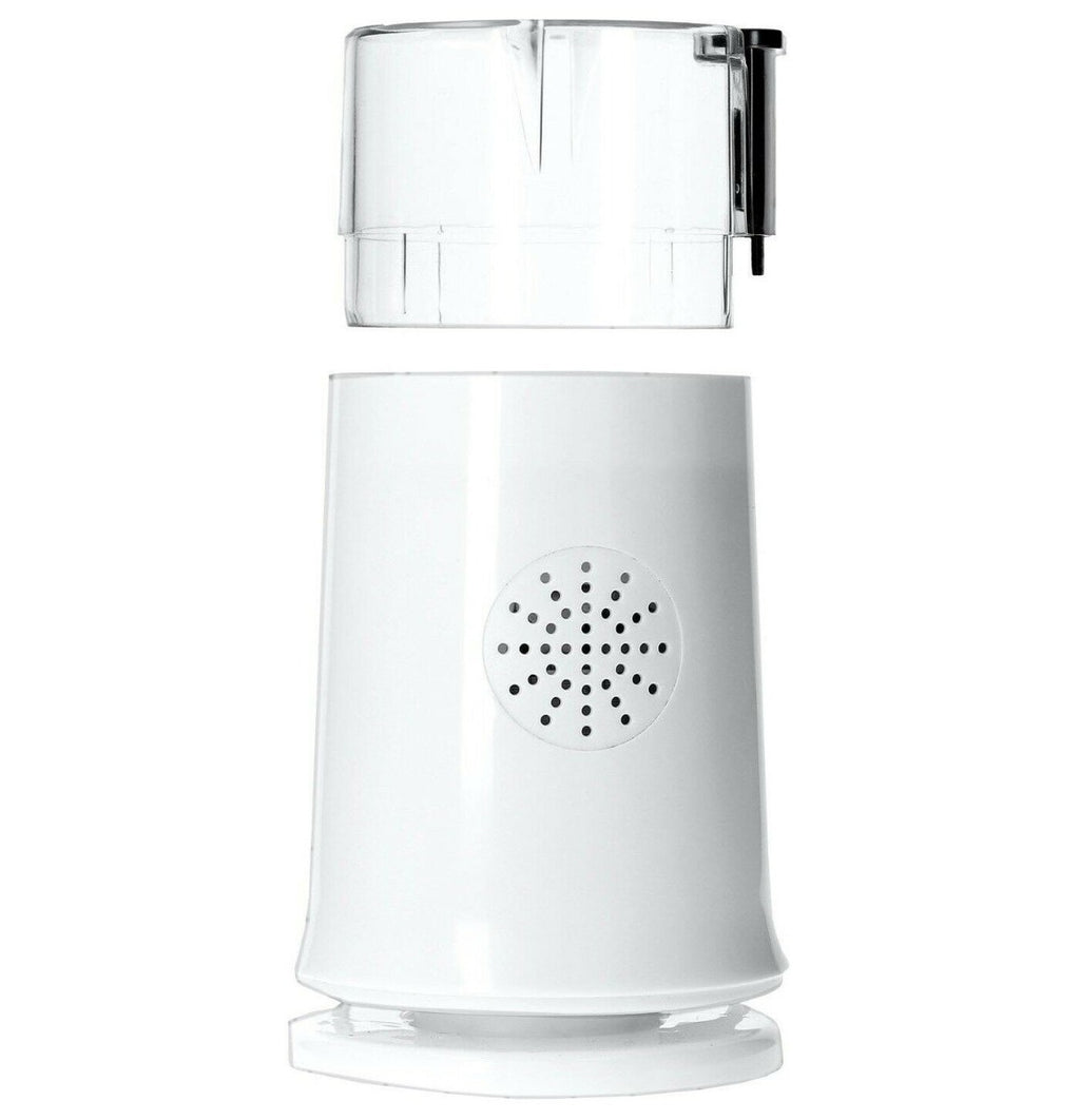 MacinaCaffe elettrico DICTROLUX bianco con griglia a fori e parte superiore trasparente