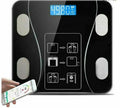 Bilancia pesapersone intelligente digitale Bluetooth nera con display e sensori