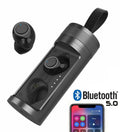 Auricolari TWS neri con custodia compatta e microfono integrato