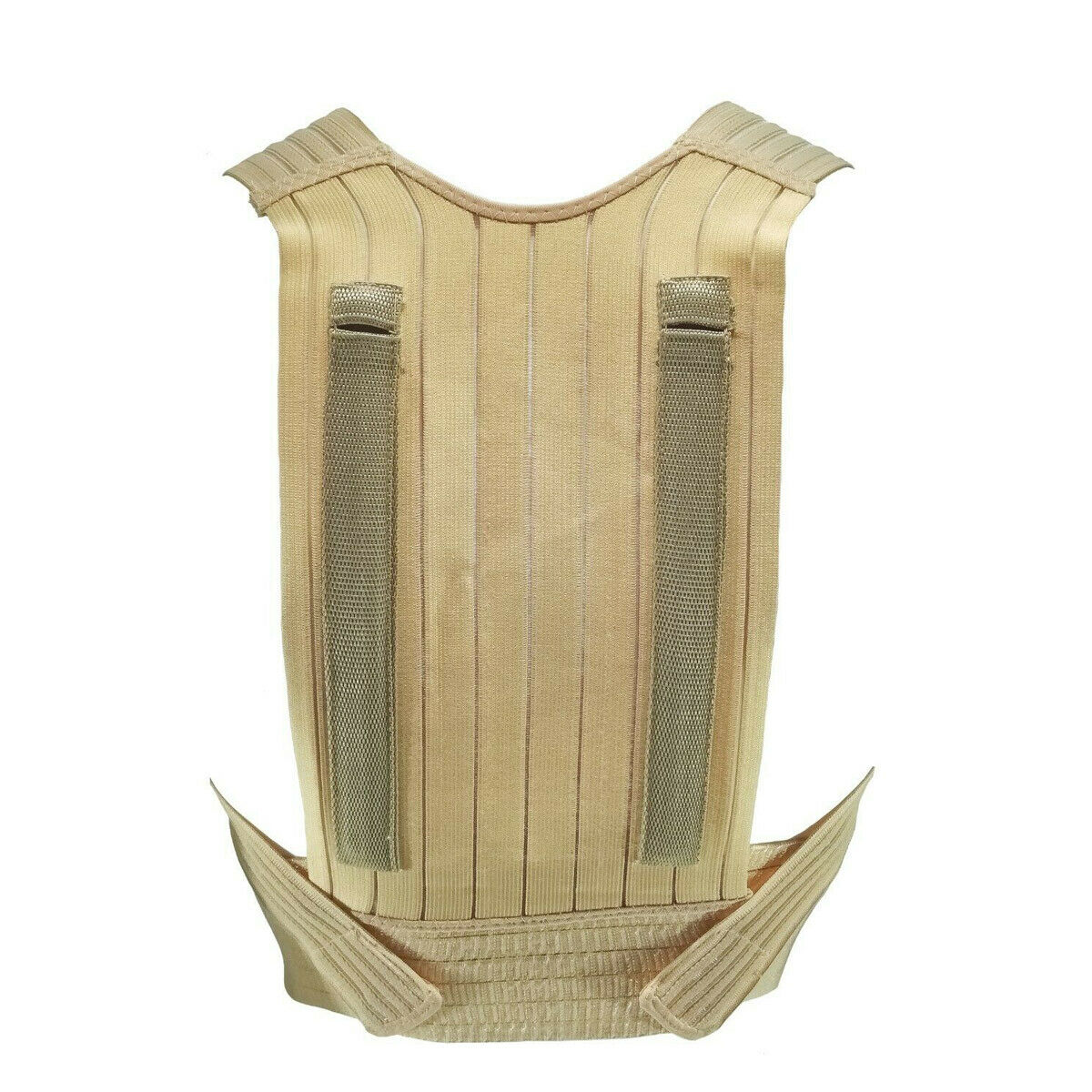 Fascia lombare elastica beige con due inserti in rete e supporto centrale imbottito